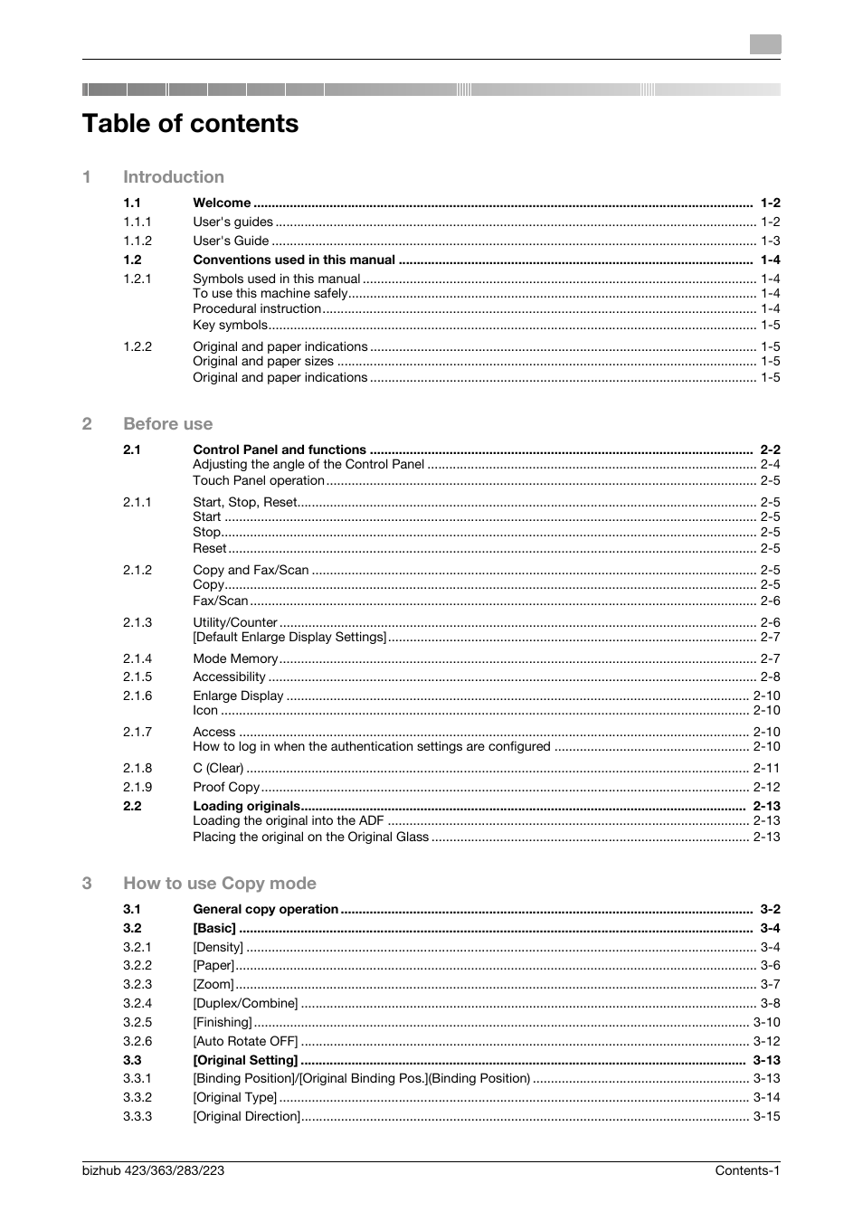 Konica Minolta BIZHUB 223 User Manual | Page 2 / 60