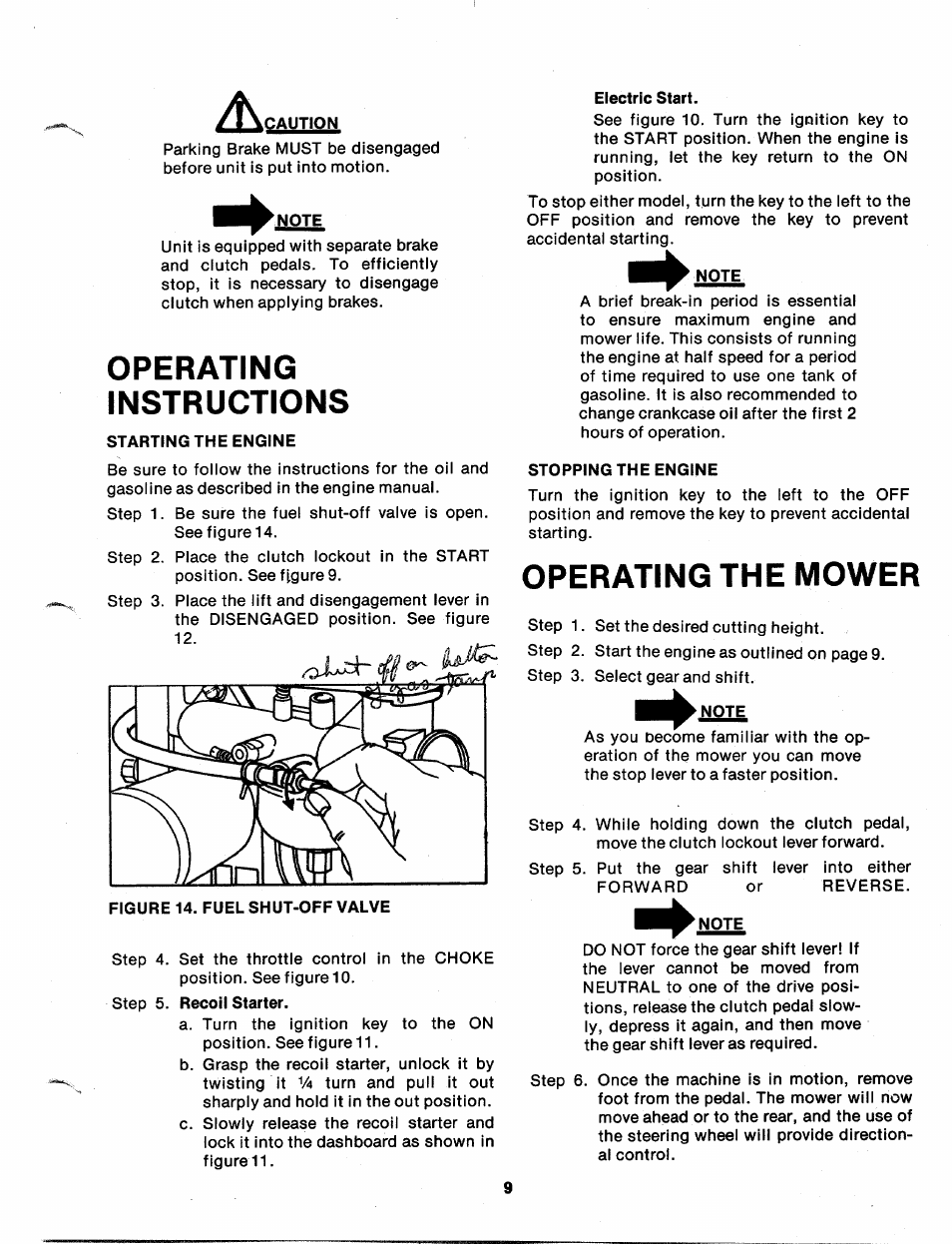 Operating, Instructions, Operating the mower | Operating instructions | Asus 136-480A User Manual | Page 9 / 34