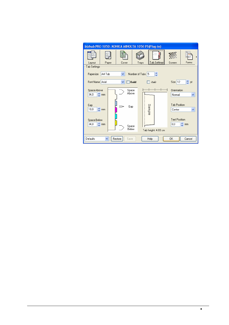 Tab sheets | Konica Minolta bizhub PRO 1050P User Manual | Page 45 / 88