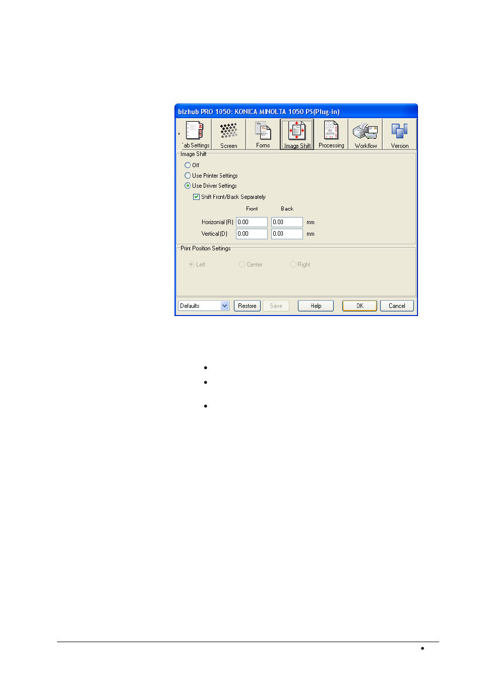 Image shifting | Konica Minolta bizhub PRO 1050P User Manual | Page 49 / 88