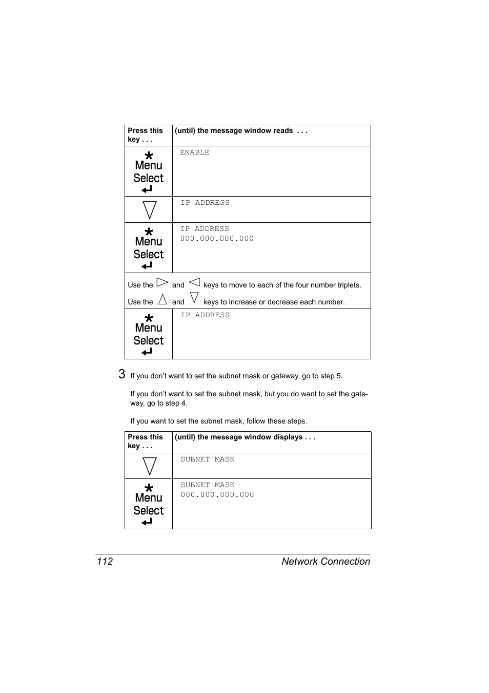 Network connection 112 | Konica Minolta BIZHUB C30P User Manual | Page 130 / 292