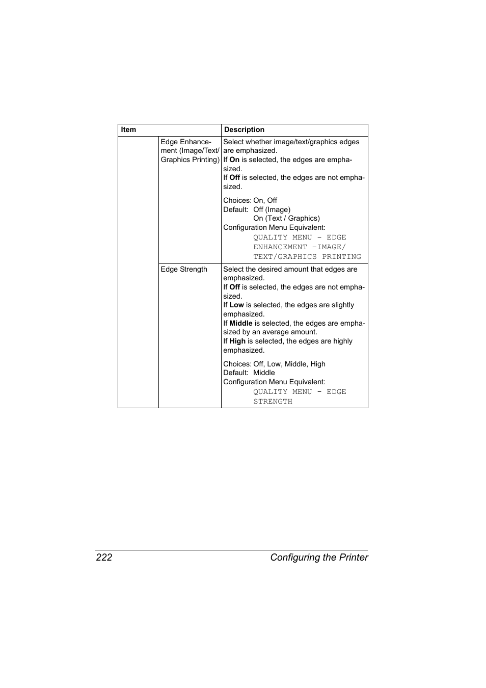 Configuring the printer 222 | Konica Minolta BIZHUB C30P User Manual | Page 240 / 292