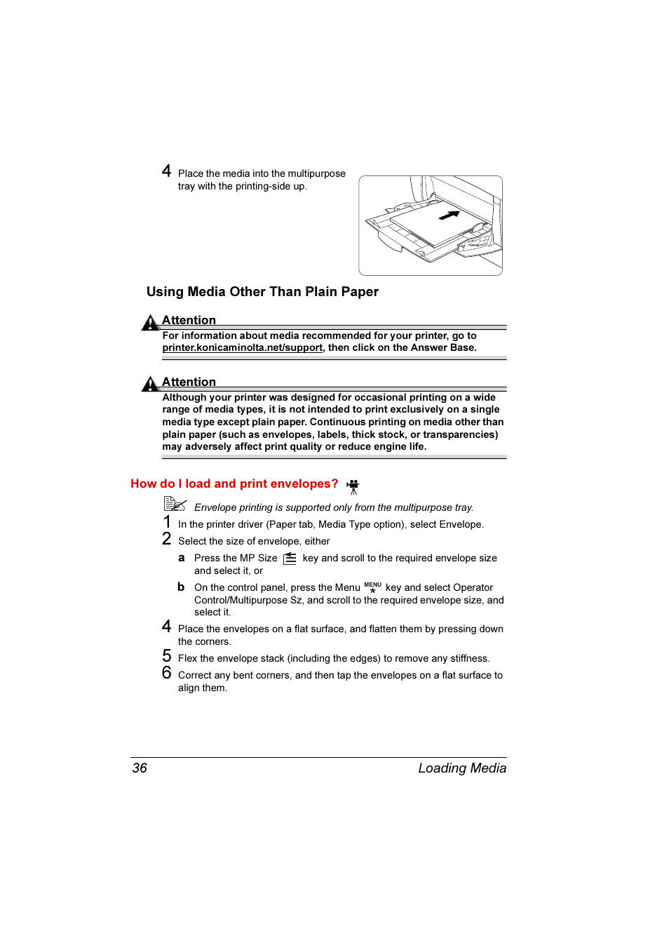 Using media other than plain paper | Konica Minolta Magicolor 3300DN User Manual | Page 44 / 198