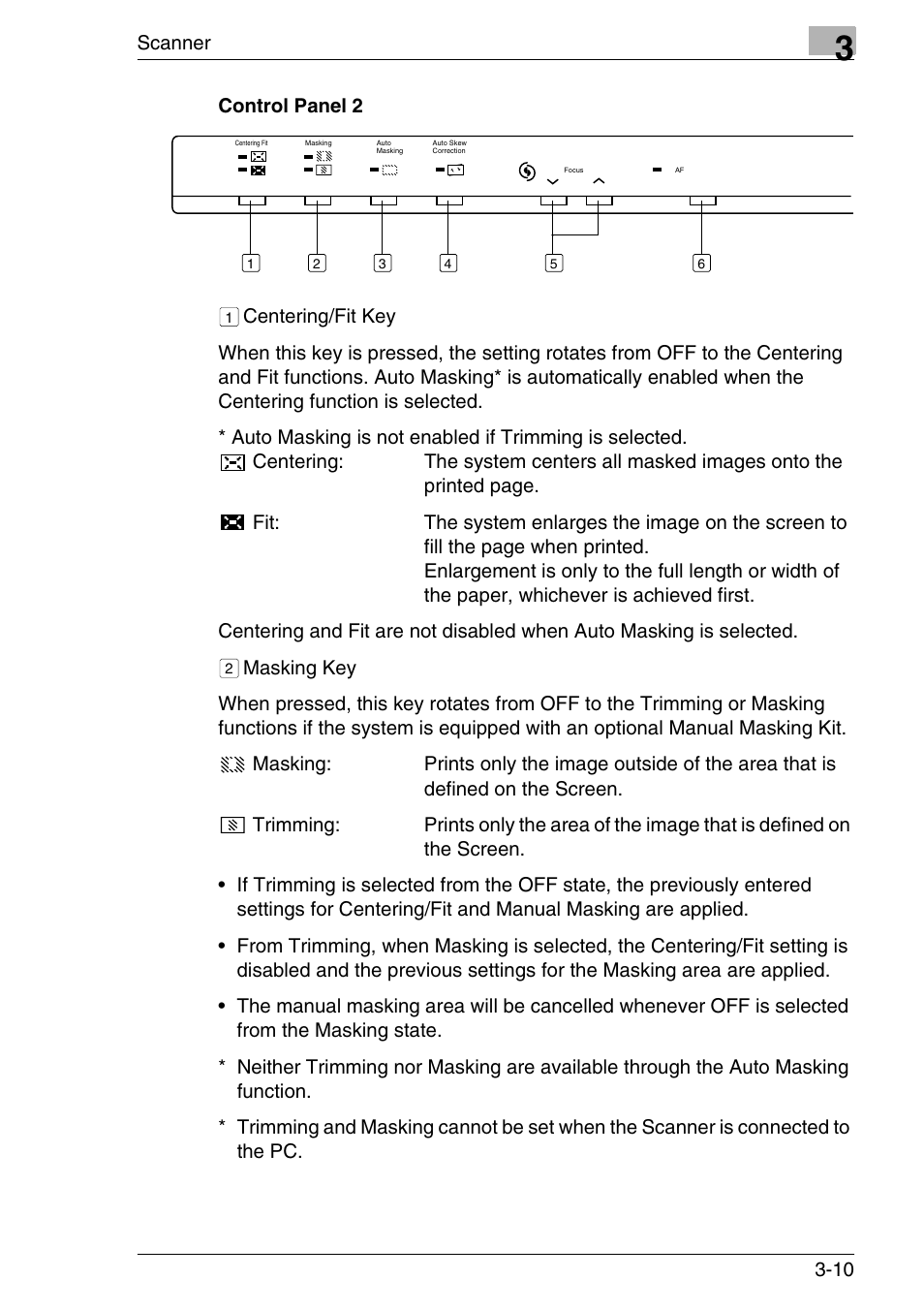 Control panel 2, Control panel 2 -10 | Konica Minolta MS7000 MKII User Manual | Page 43 / 154