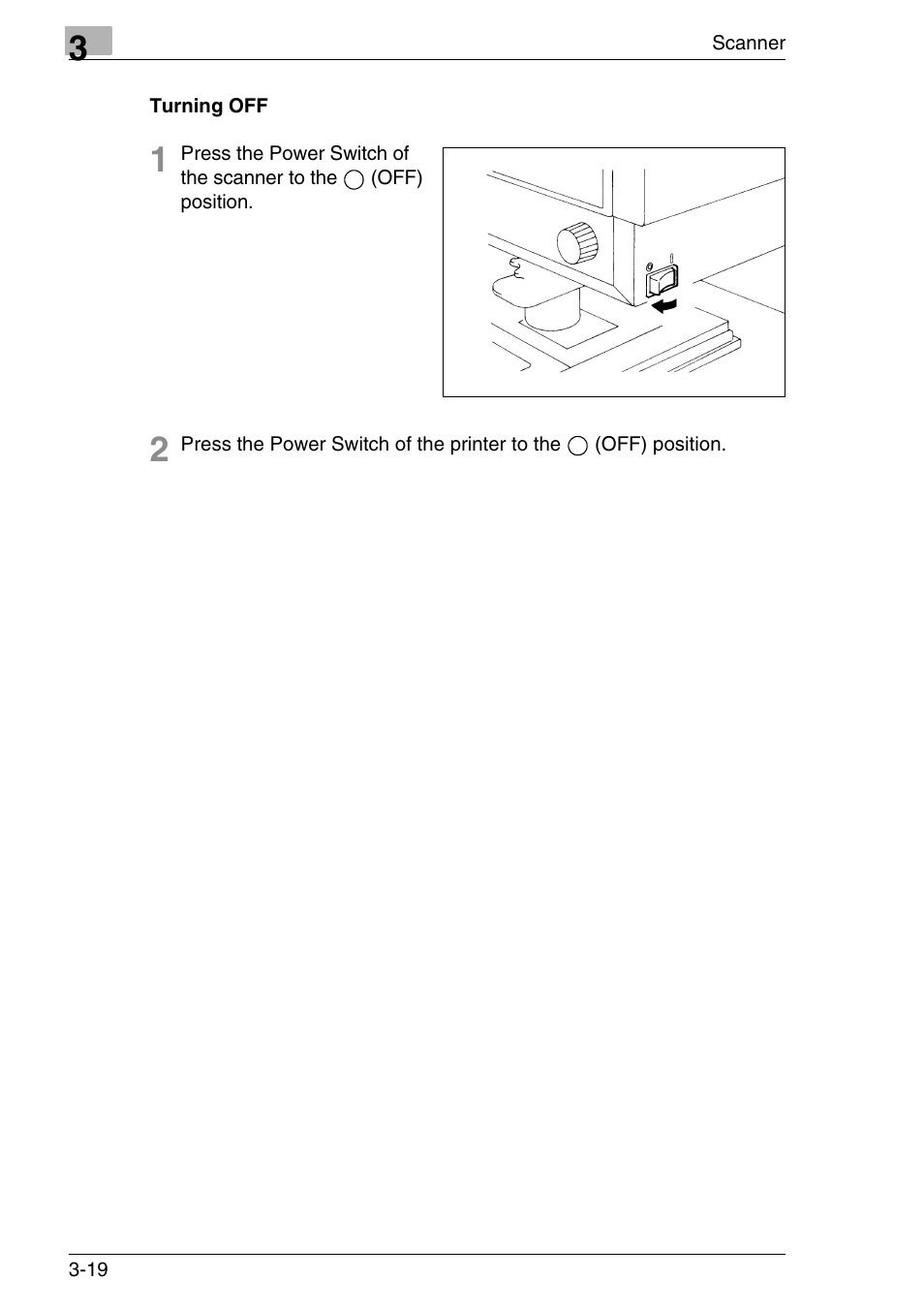 Turning off, Turning off -19 | Konica Minolta MS7000 MKII User Manual | Page 52 / 154