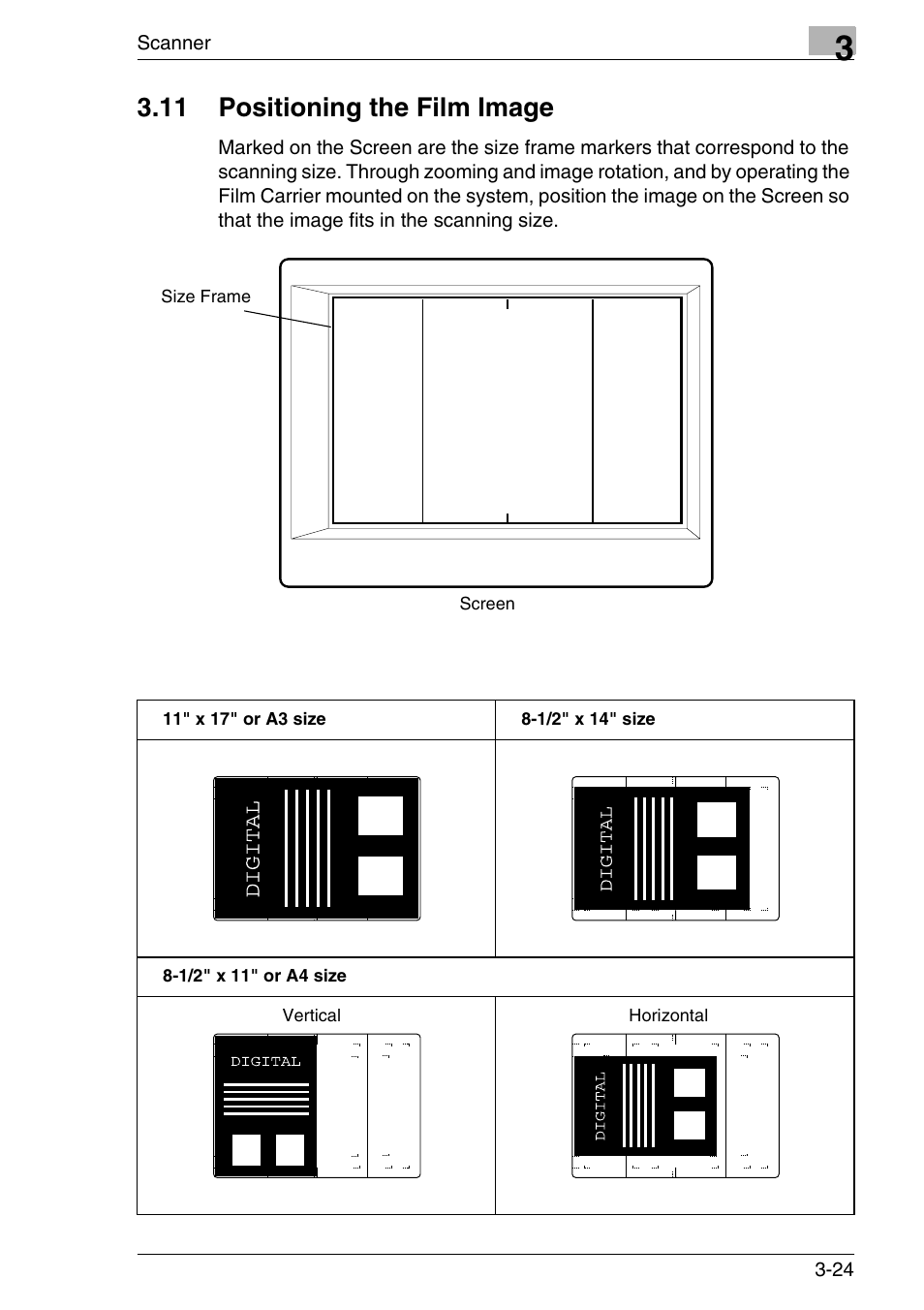 11 positioning the film image, 11 positioning the film image -24 | Konica Minolta MS7000 MKII User Manual | Page 57 / 154