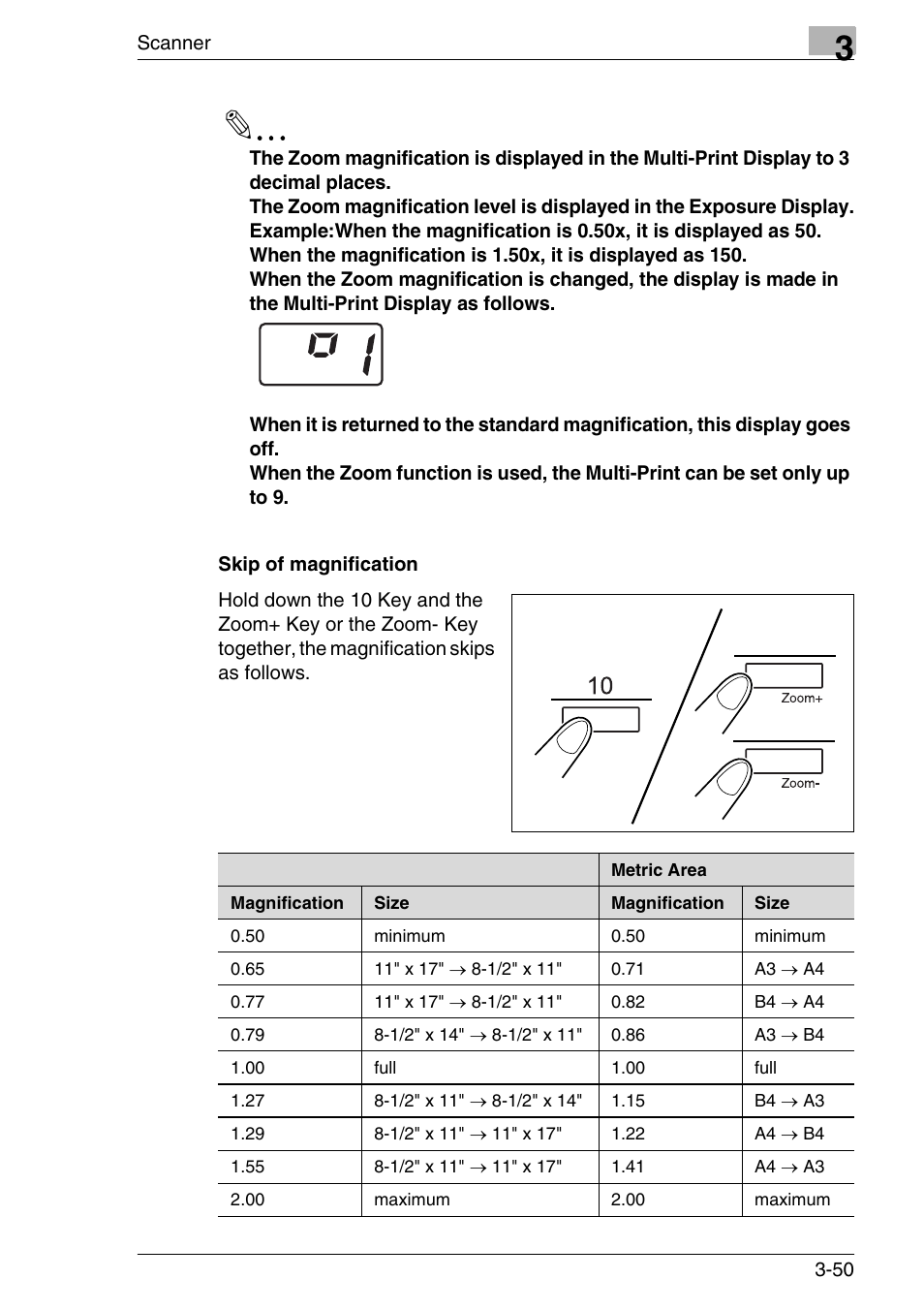 Skip of magnification, Skip of magnification -50 | Konica Minolta MS7000 MKII User Manual | Page 83 / 154