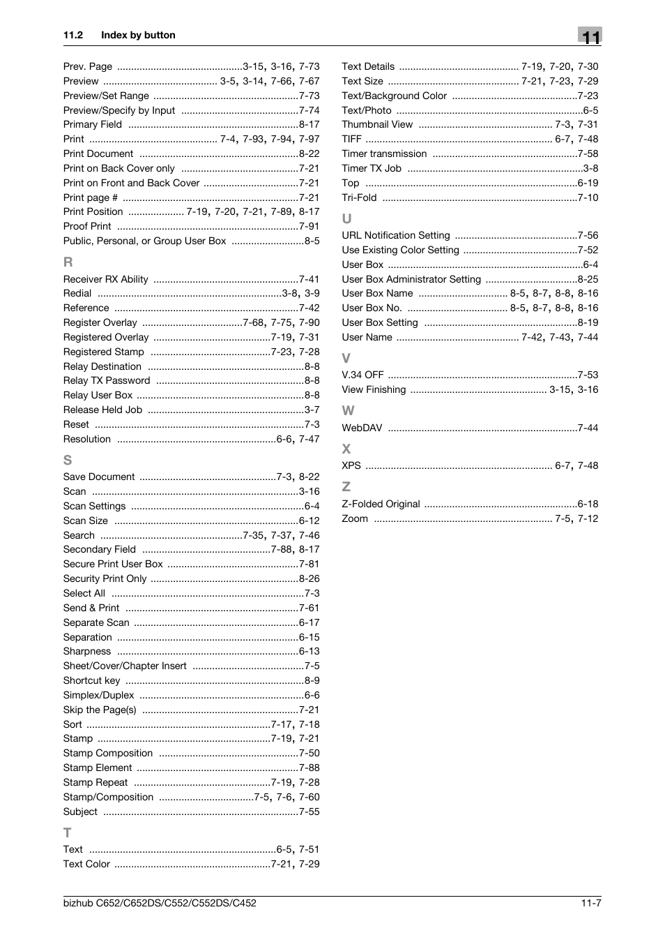 R to z | Konica Minolta BIZHUB C652DS User Manual | Page 299 / 300