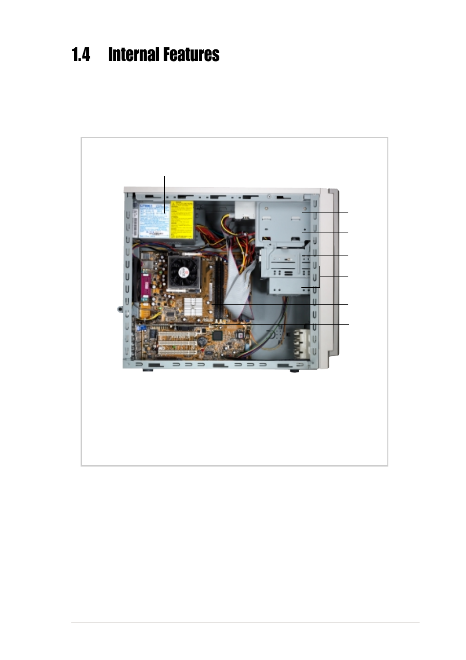 4 internal features | Asus Pentium 4 Pedestal Server AP130-D User Manual | Page 17 / 40