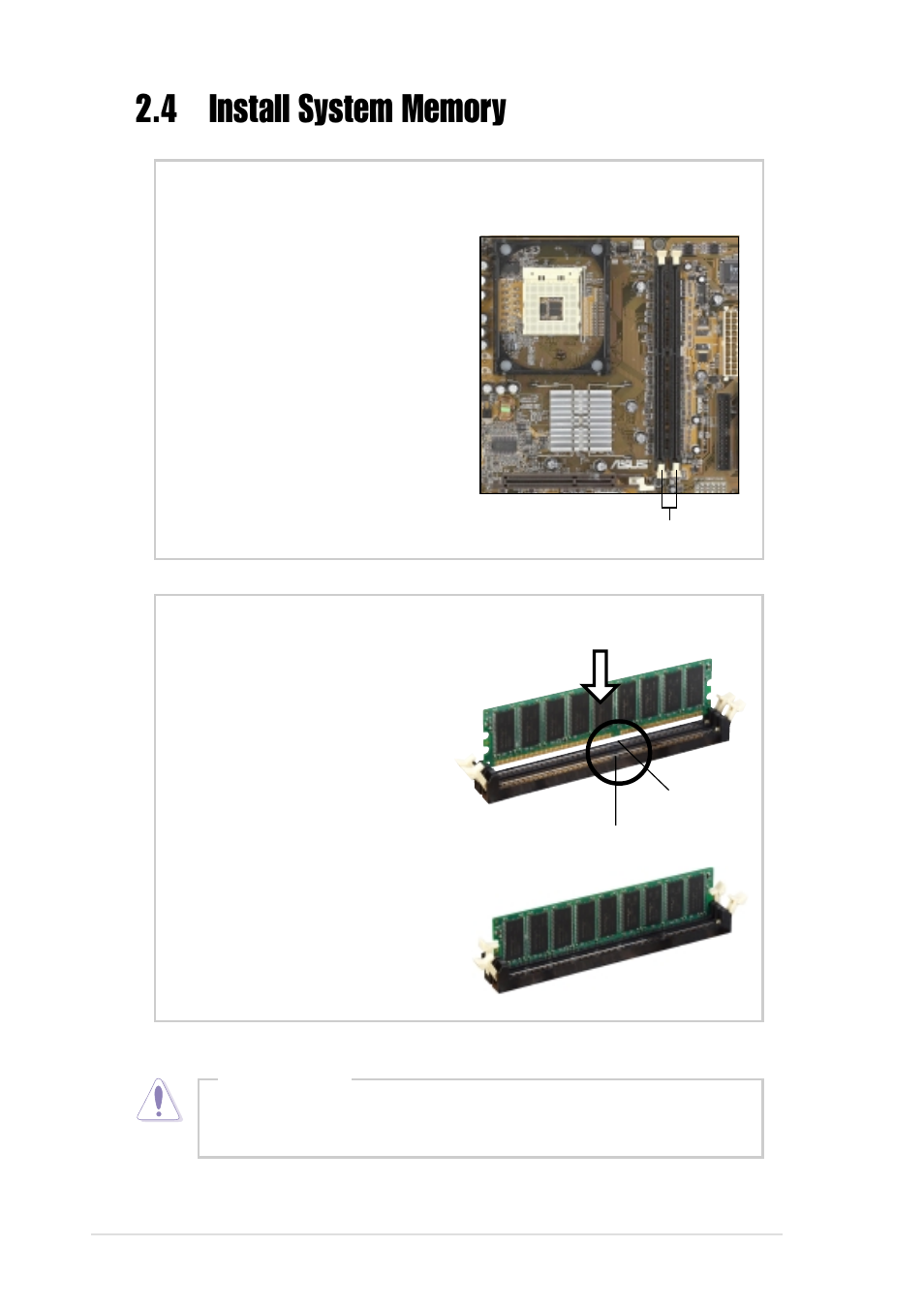 Install a dimm, Dimm sockets location | Asus Pentium 4 Pedestal Server AP130-D User Manual | Page 26 / 40