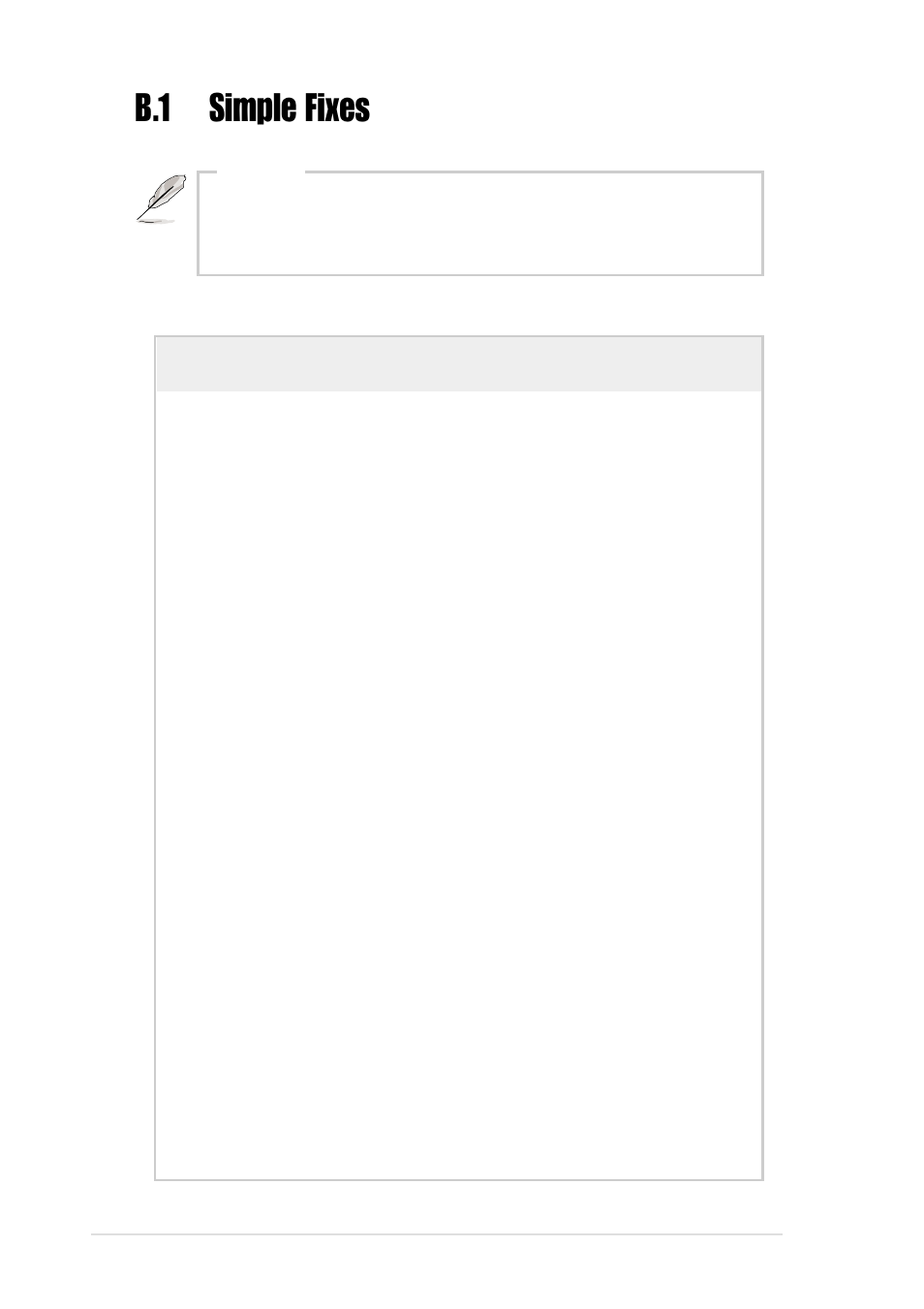 B.1 simple fixes | Asus Pentium 4 Pedestal Server AP130-D User Manual | Page 38 / 40