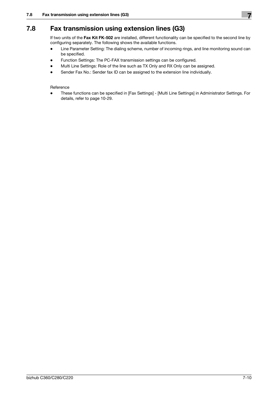 8 fax transmission using extension lines (g3), Fax transmission using extension lines (g3) -10 | Konica Minolta BIZHUB C360 User Manual | Page 144 / 299