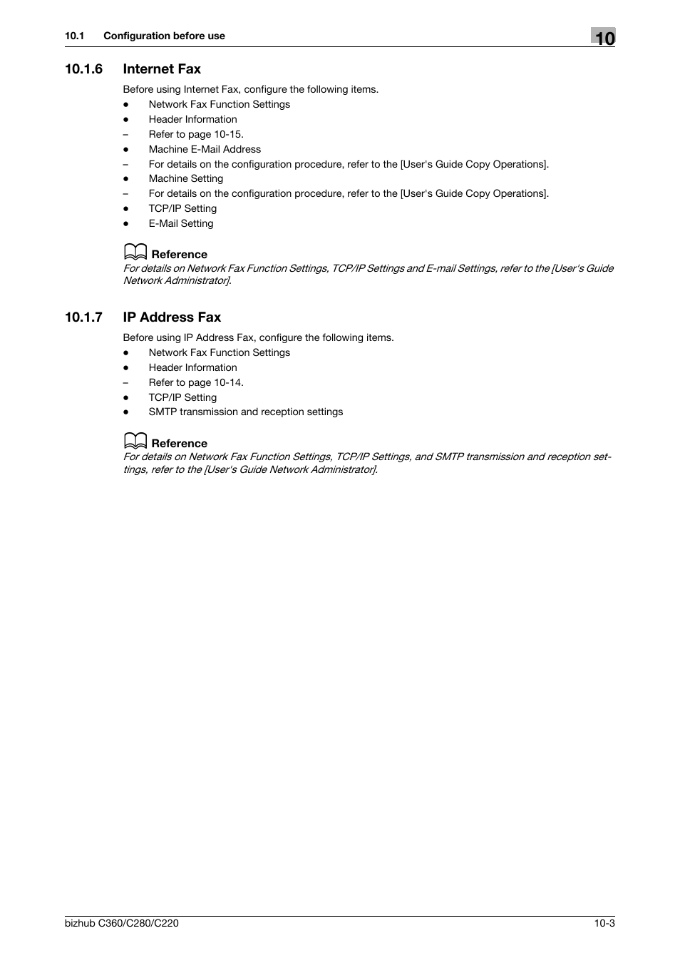 6 internet fax, 7 ip address fax, Internet fax -3 | Ip address fax -3 | Konica Minolta BIZHUB C360 User Manual | Page 199 / 299