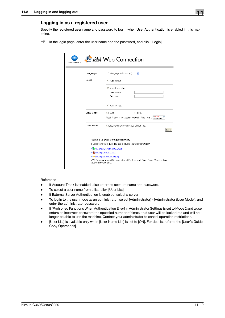 Logging in as a registered user, Logging in as a registered user -10 | Konica Minolta BIZHUB C360 User Manual | Page 247 / 299