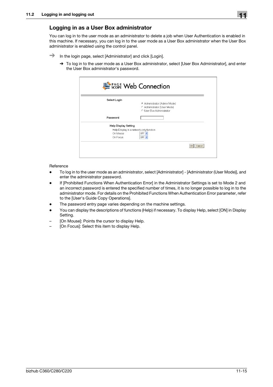 Logging in as a user box administrator, Logging in as a user box administrator -15 | Konica Minolta BIZHUB C360 User Manual | Page 252 / 299