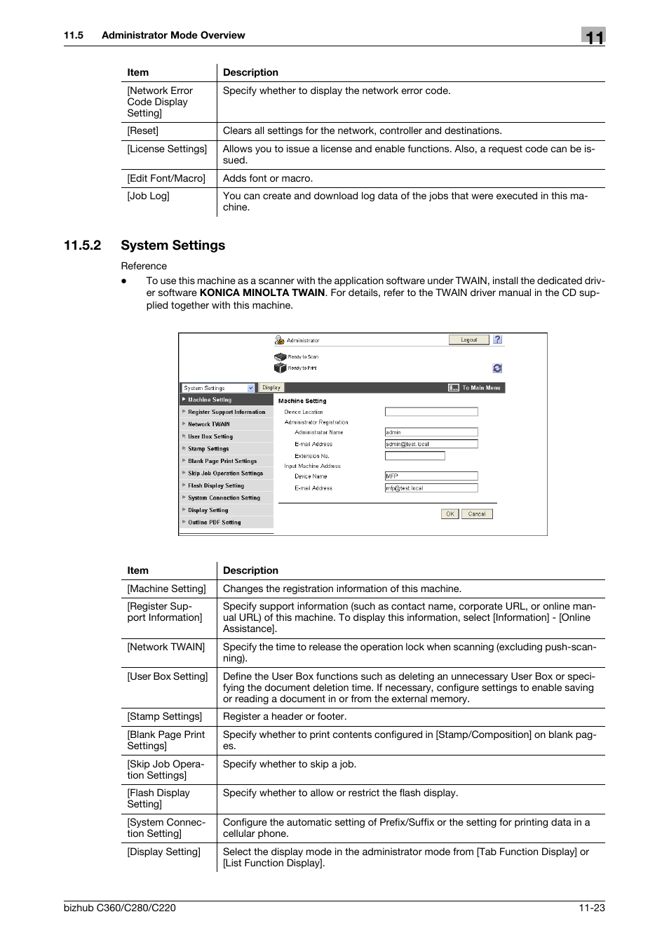 2 system settings, System settings -23 | Konica Minolta BIZHUB C360 User Manual | Page 260 / 299