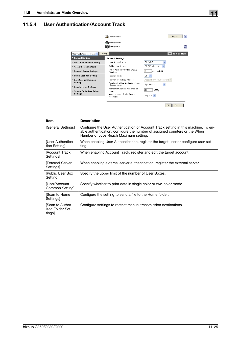 4 user authentication/account track, User authentication/account track -25 | Konica Minolta BIZHUB C360 User Manual | Page 262 / 299