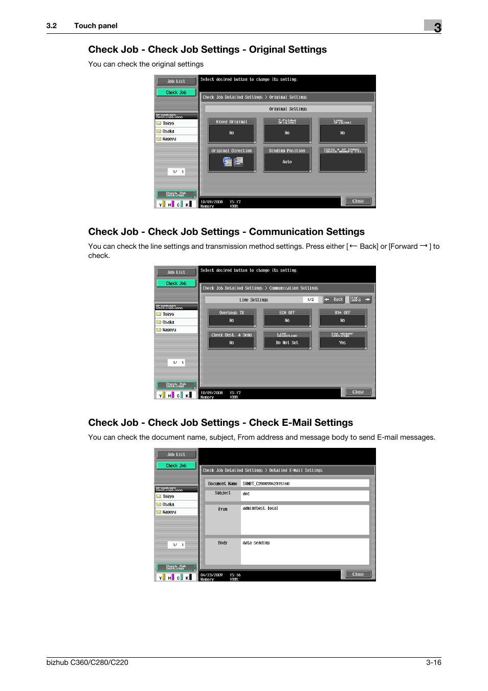 Check job - check job settings - original settings | Konica Minolta BIZHUB C360 User Manual | Page 44 / 299