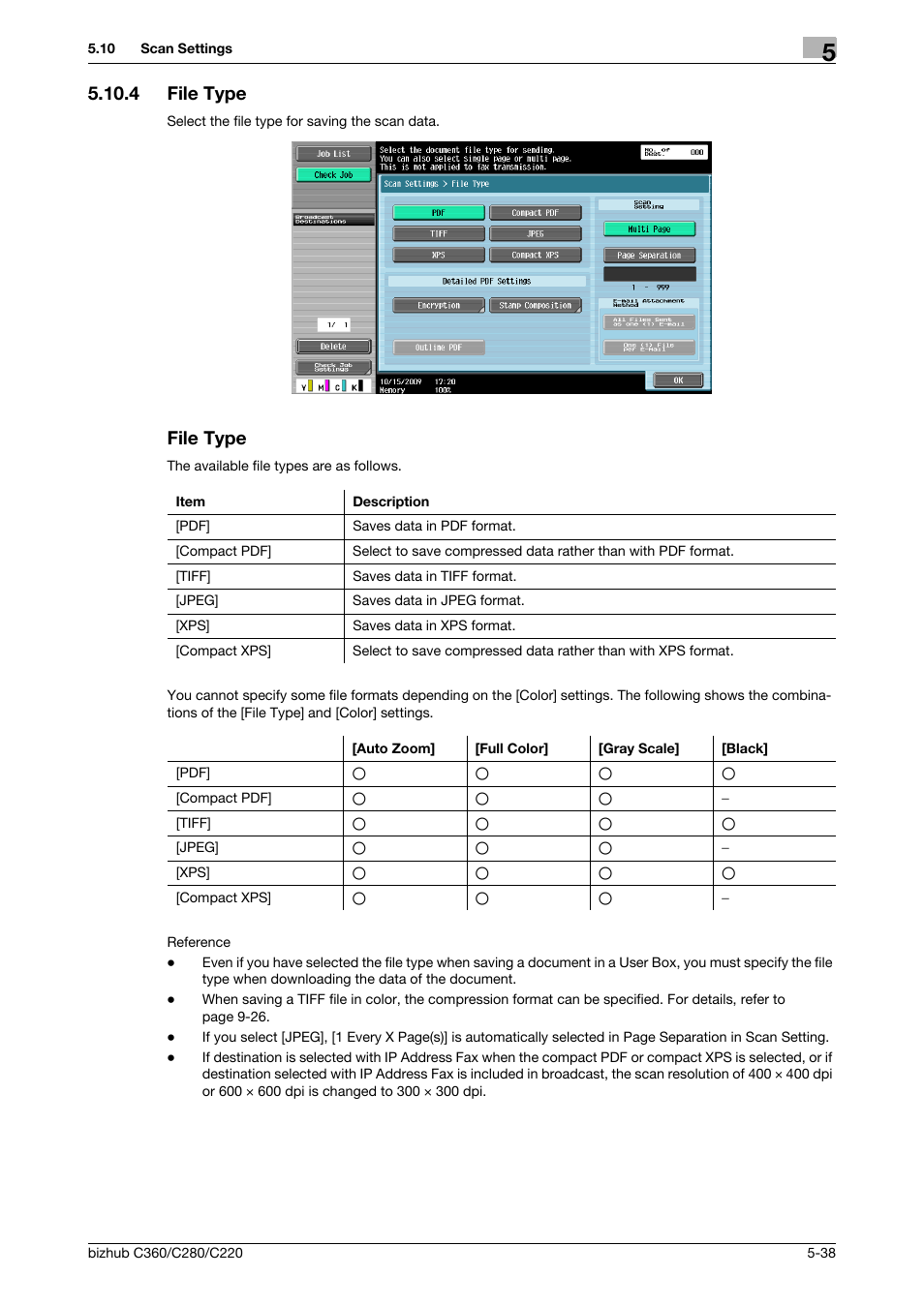 4 file type, File type, File type -38 file type -38 | P. 5-38) | Konica Minolta BIZHUB C360 User Manual | Page 89 / 299