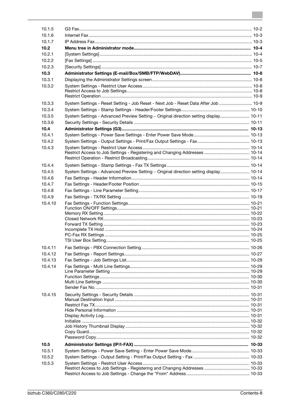 Konica Minolta BIZHUB C360 User Manual | Page 9 / 299