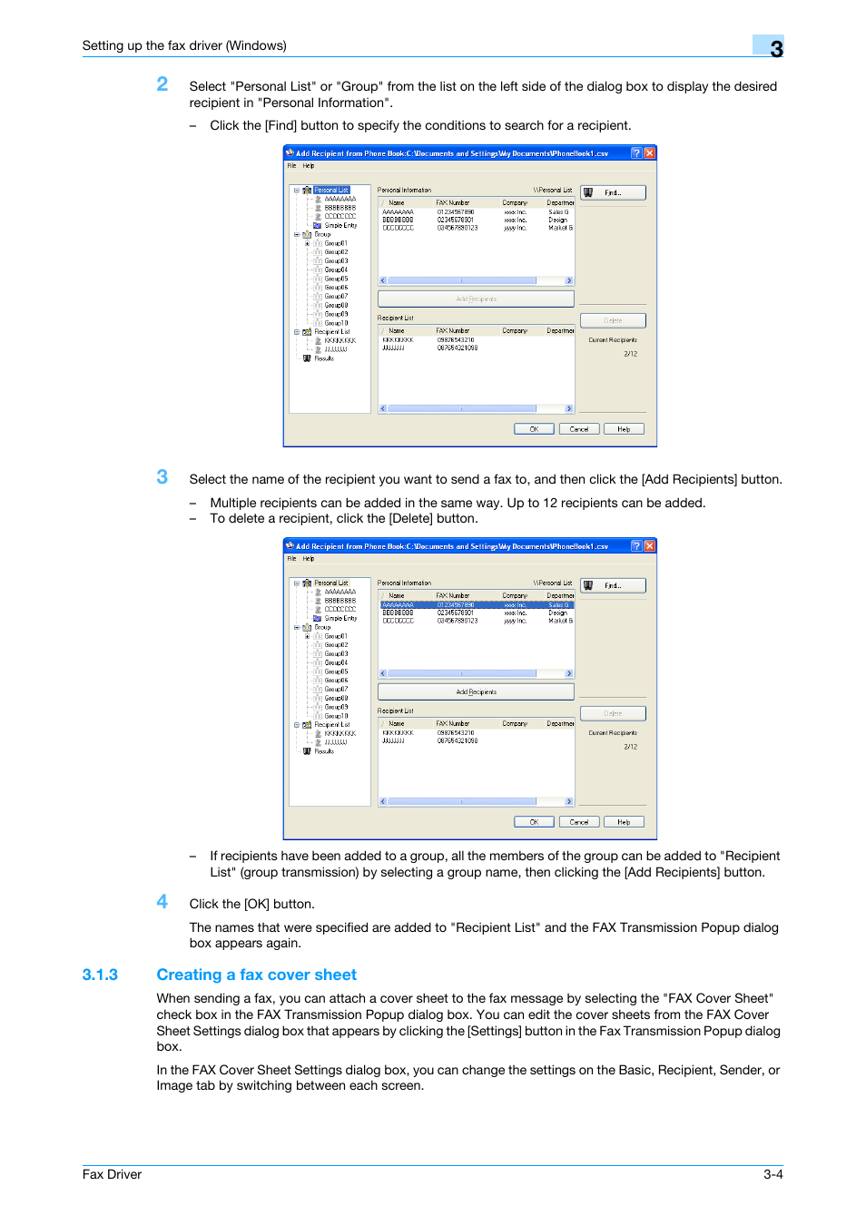 3 creating a fax cover sheet, Creating a fax cover sheet -4, Refer to | Konica Minolta bizhub C200 User Manual | Page 34 / 59