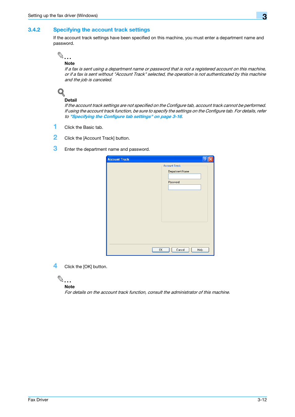 2 specifying the account track settings, Specifying the account track settings -12 | Konica Minolta bizhub C200 User Manual | Page 42 / 59