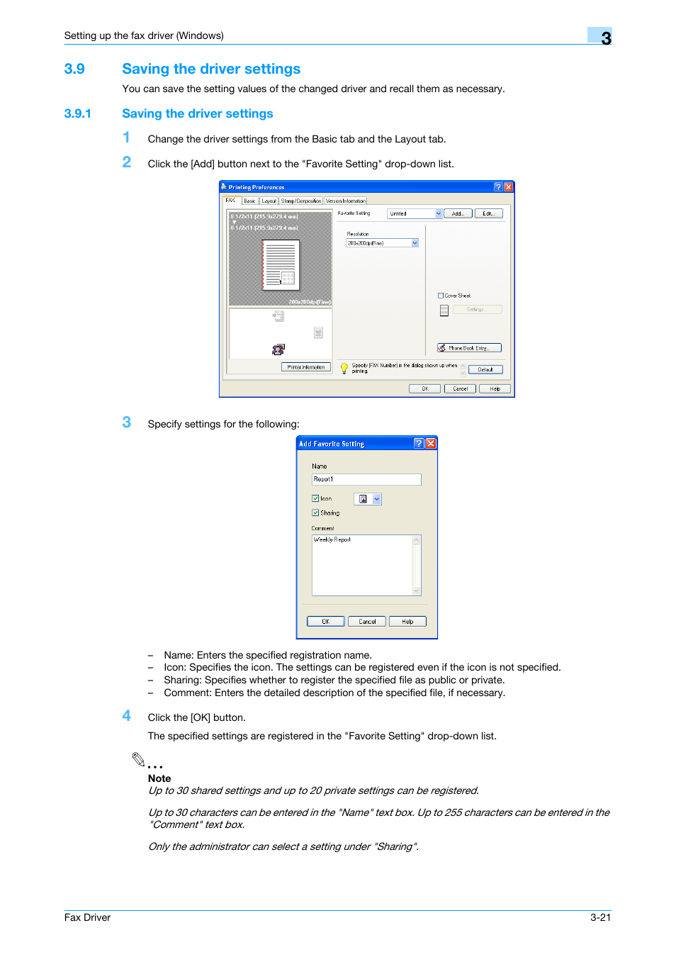 9 saving the driver settings, 1 saving the driver settings, Saving the driver settings -21 | Konica Minolta bizhub C200 User Manual | Page 51 / 59