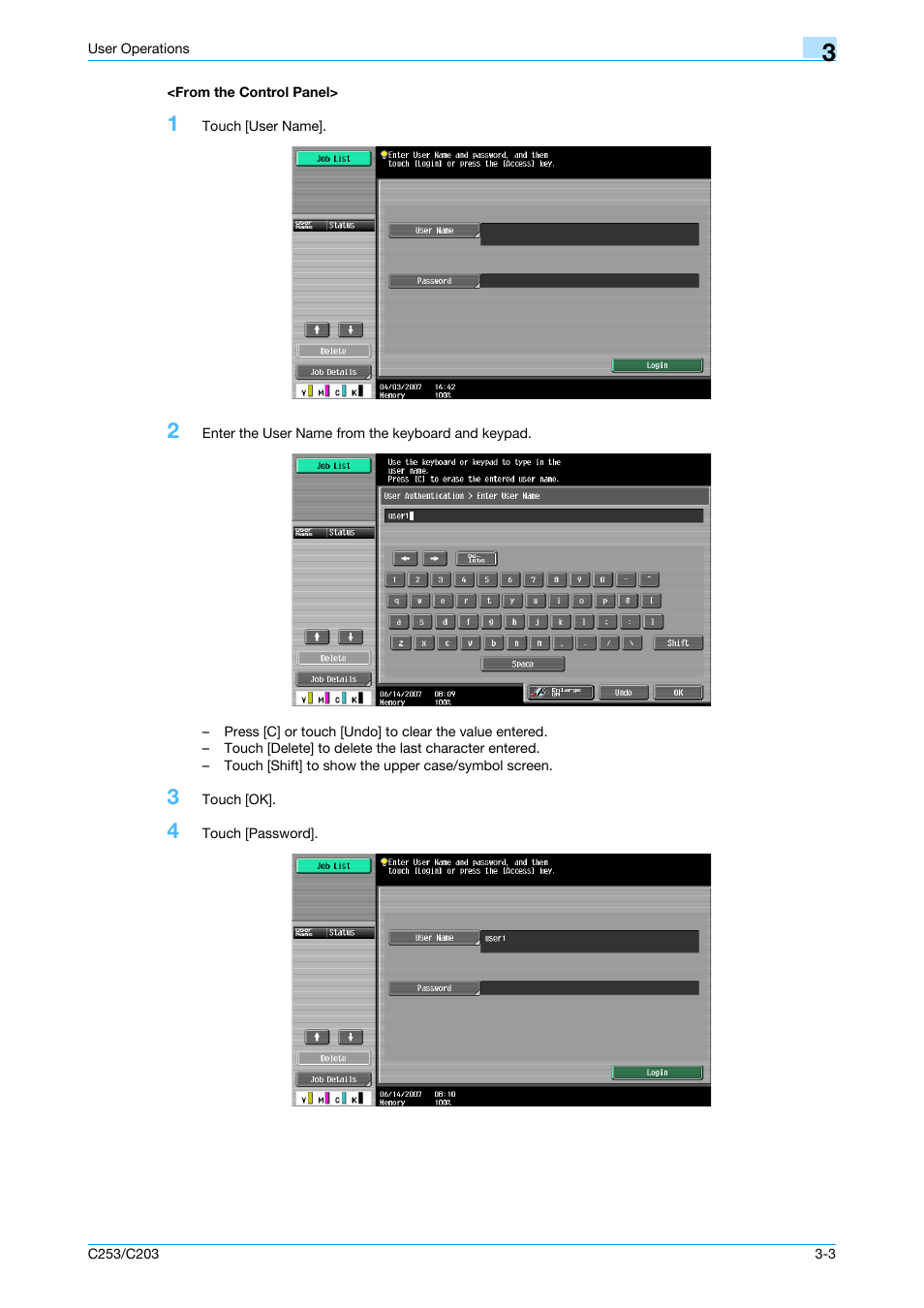 From the control panel, From the control panel> -3 | Konica Minolta BIZHUB C253 User Manual | Page 118 / 186