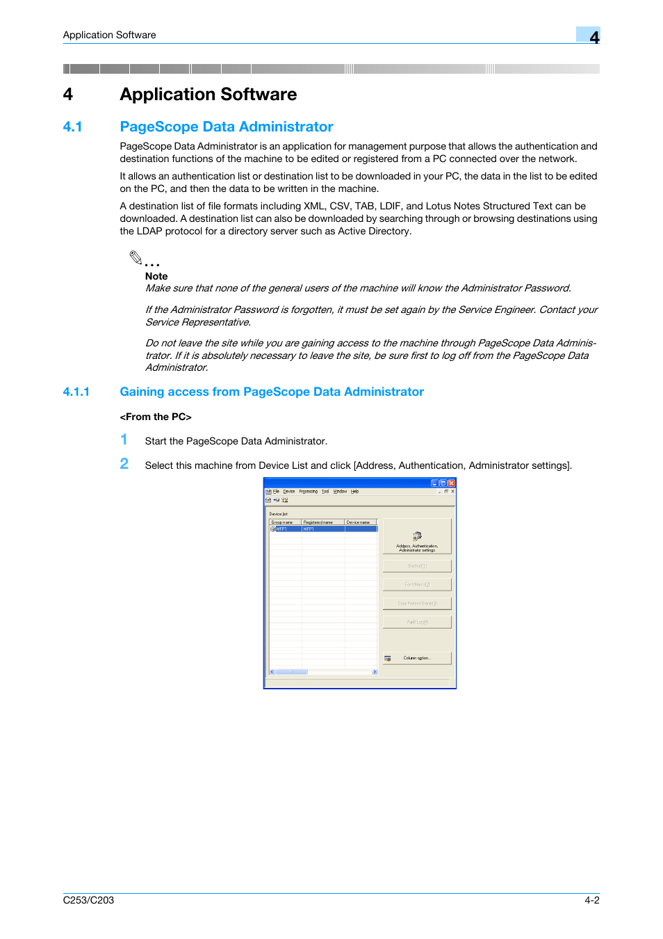 From the pc, Application software, 4application software | Konica Minolta BIZHUB C253 User Manual | Page 155 / 186