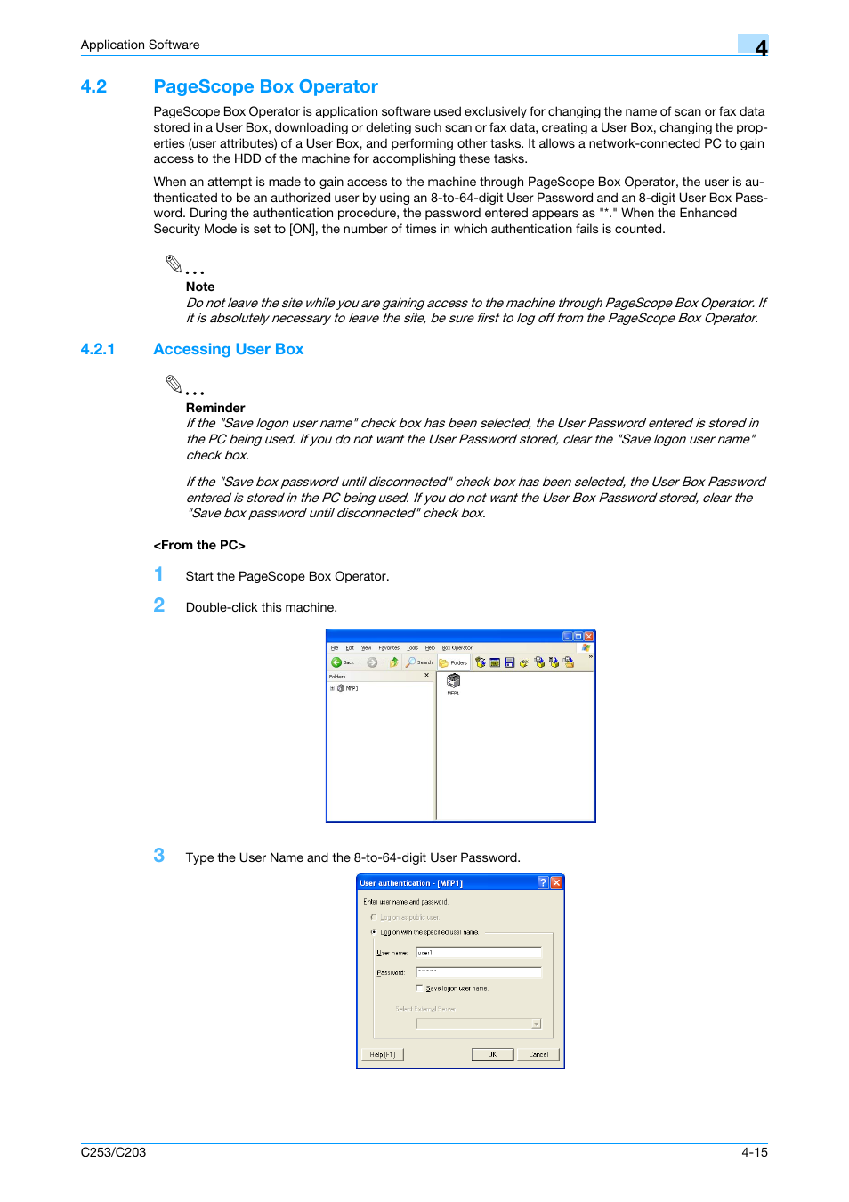 1 accessing user box, From the pc, Accessing user box -15 <from the pc> -15 | Konica Minolta BIZHUB C253 User Manual | Page 168 / 186