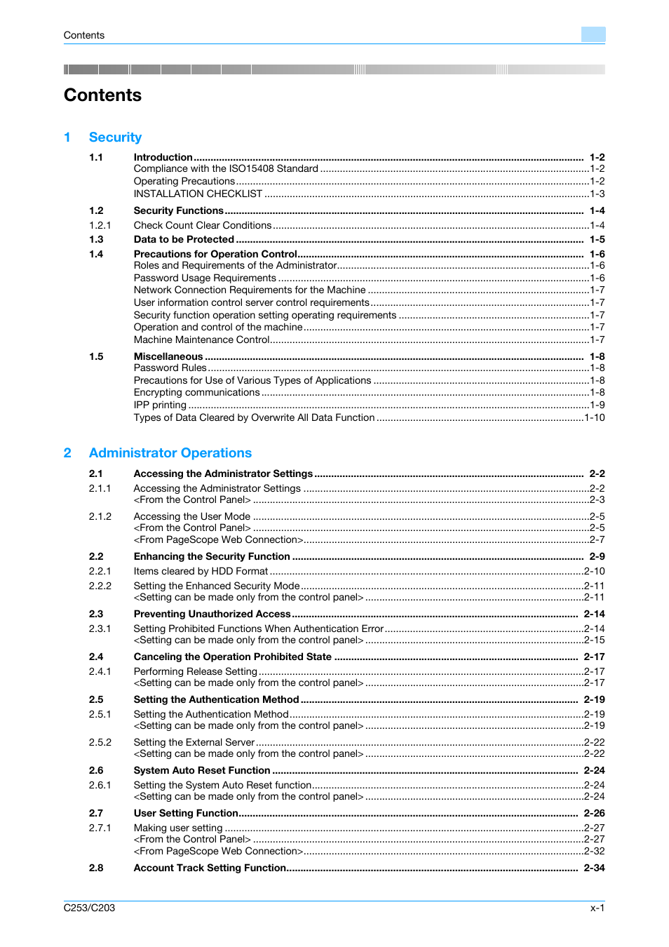 Konica Minolta BIZHUB C253 User Manual | Page 2 / 186
