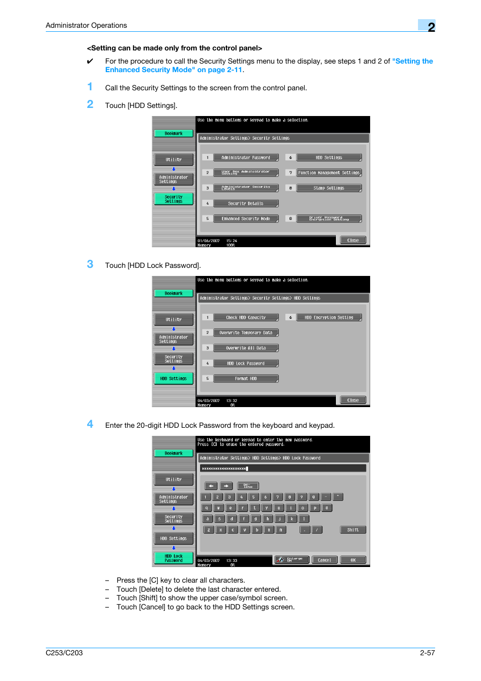 Setting can be made only from the control panel | Konica Minolta BIZHUB C253 User Manual | Page 72 / 186