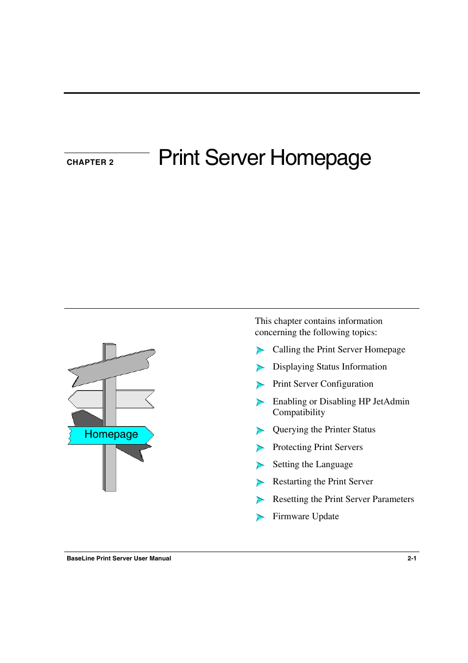 Chapter 2, Print server homepage | Konica Minolta PagePro 1300 Series User Manual | Page 11 / 50