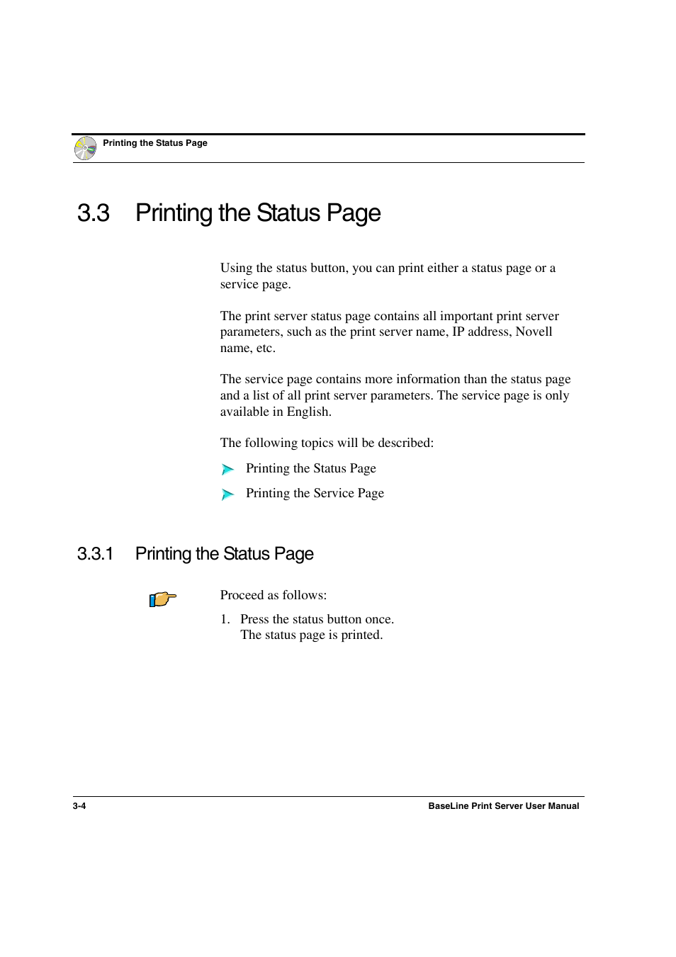 3 printing the status page, 1 printing the status page | Konica Minolta PagePro 1300 Series User Manual | Page 32 / 50