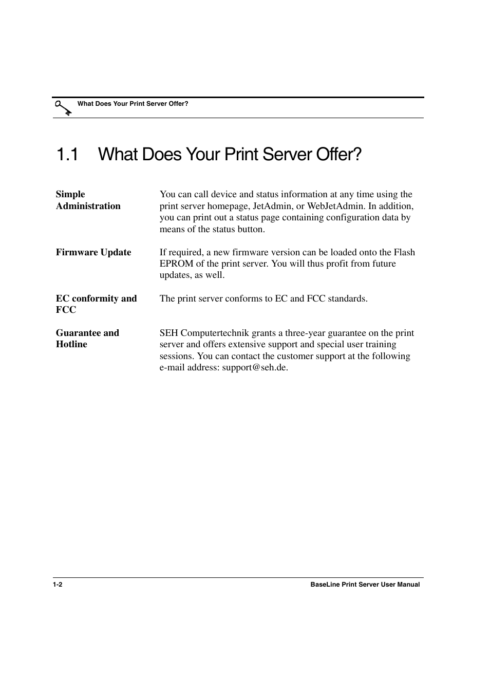1 what does your print server offer? -2, What does your print server offer, 1 what does your print server offer | Konica Minolta PagePro 1300 Series User Manual | Page 6 / 50
