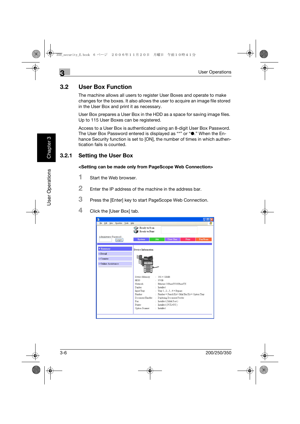 2 user box function, 1 setting the user box, User box function -6 | Konica Minolta bizhub 200 User Manual | Page 73 / 90