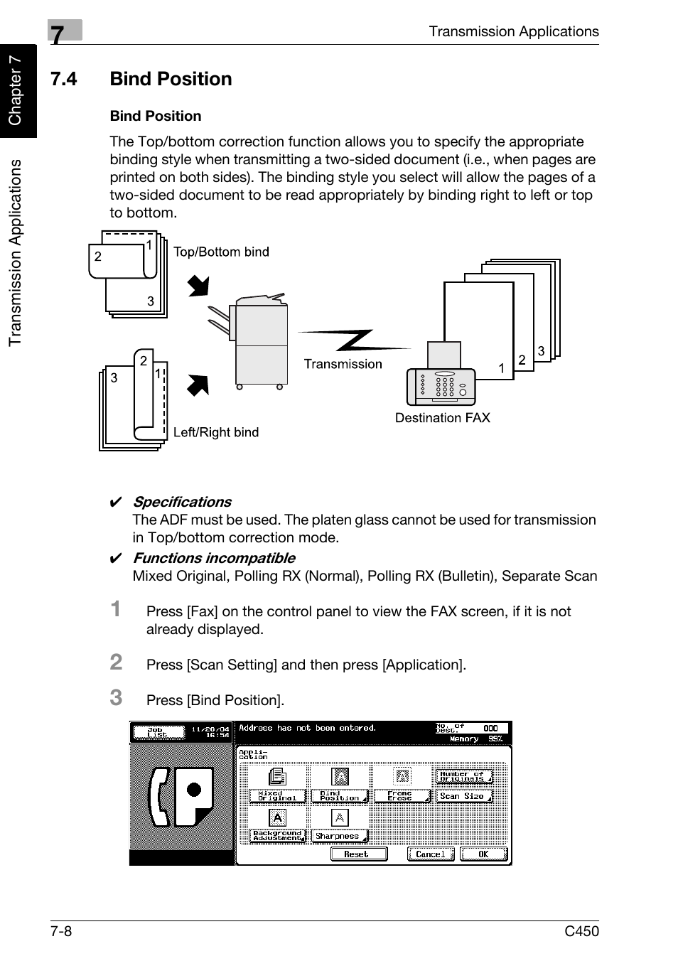 4 bind position, Bind position, Bind position -8 | Konica Minolta FK-502 User Manual | Page 145 / 450