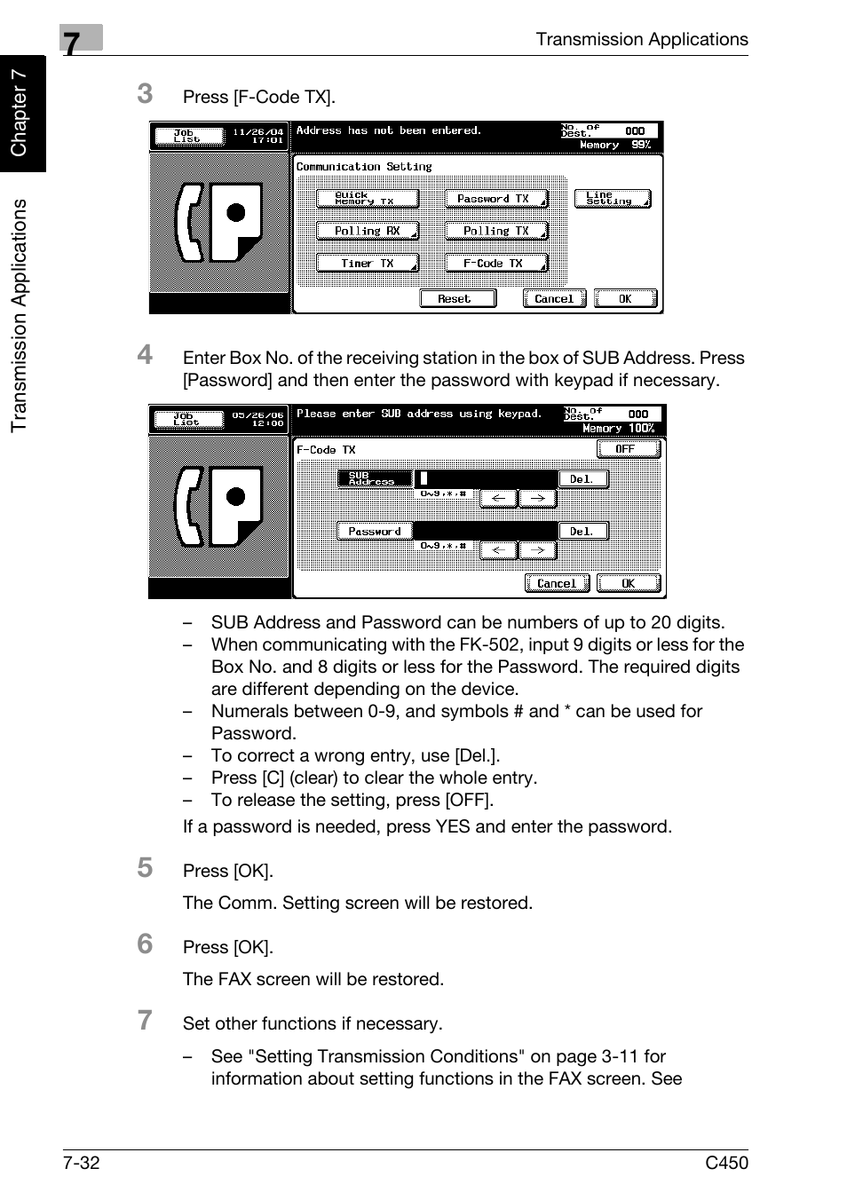 Konica Minolta FK-502 User Manual | Page 169 / 450