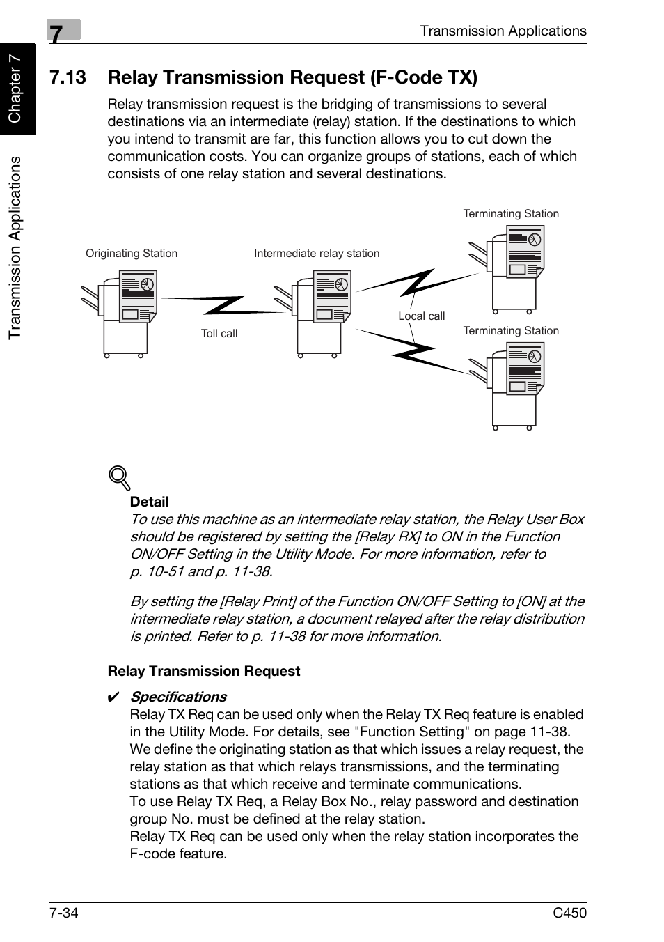 13 relay transmission request (f-code tx), Relay transmission request, Relay transmission request (f-code tx) -34 | Konica Minolta FK-502 User Manual | Page 171 / 450