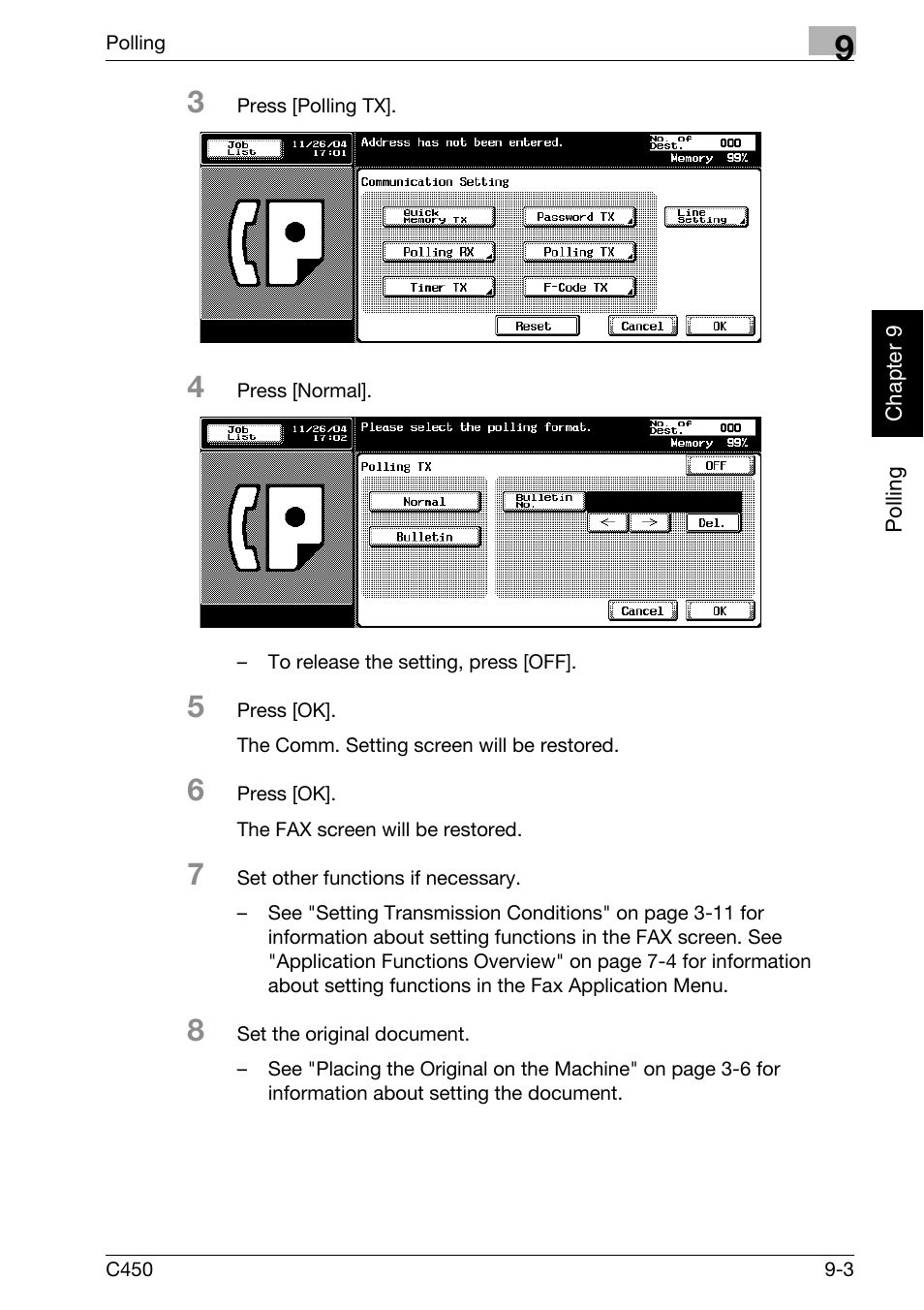 Konica Minolta FK-502 User Manual | Page 196 / 450