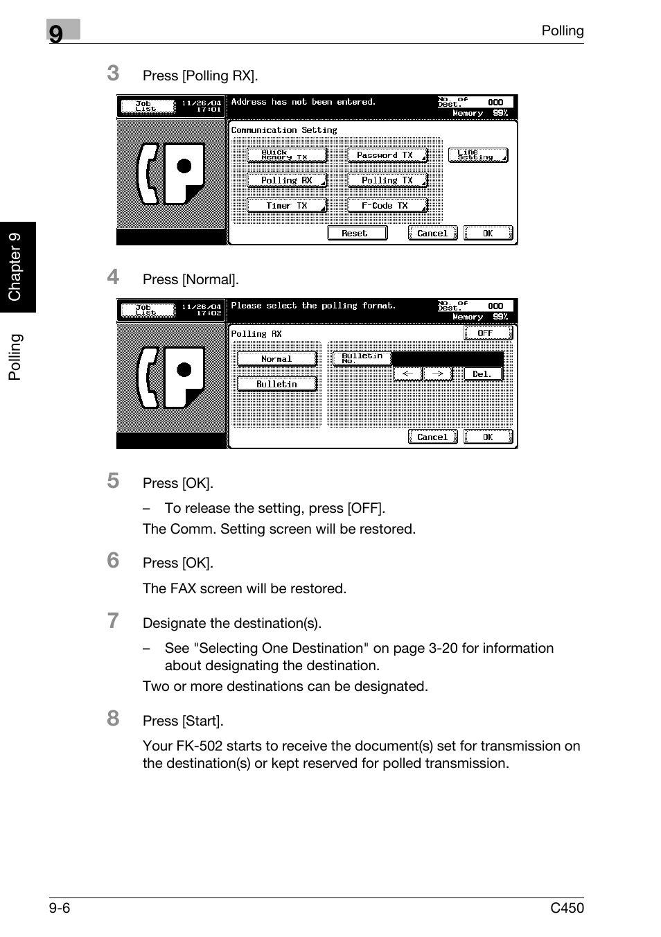 Konica Minolta FK-502 User Manual | Page 199 / 450