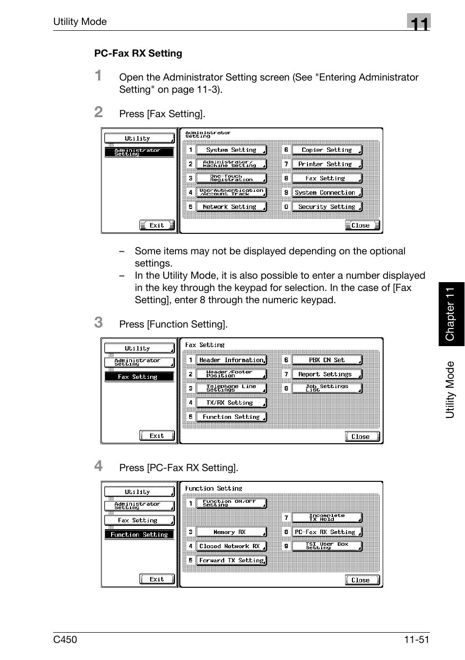 Pc-fax rx setting | Konica Minolta FK-502 User Manual | Page 310 / 450