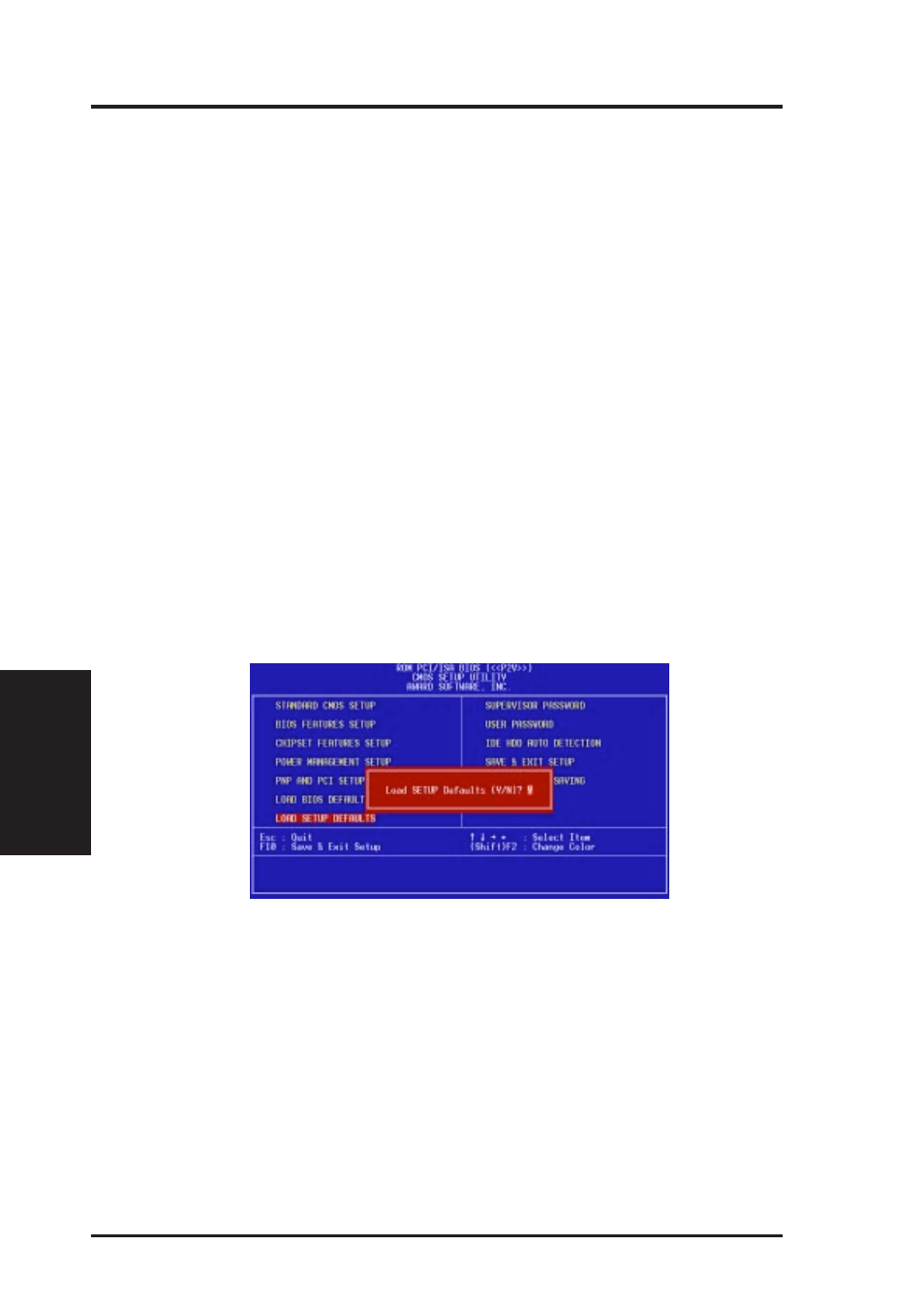 Iv. bios software, Load bios defaults, Load setup defaults | Asus II/CELERON P2V User Manual | Page 52 / 64