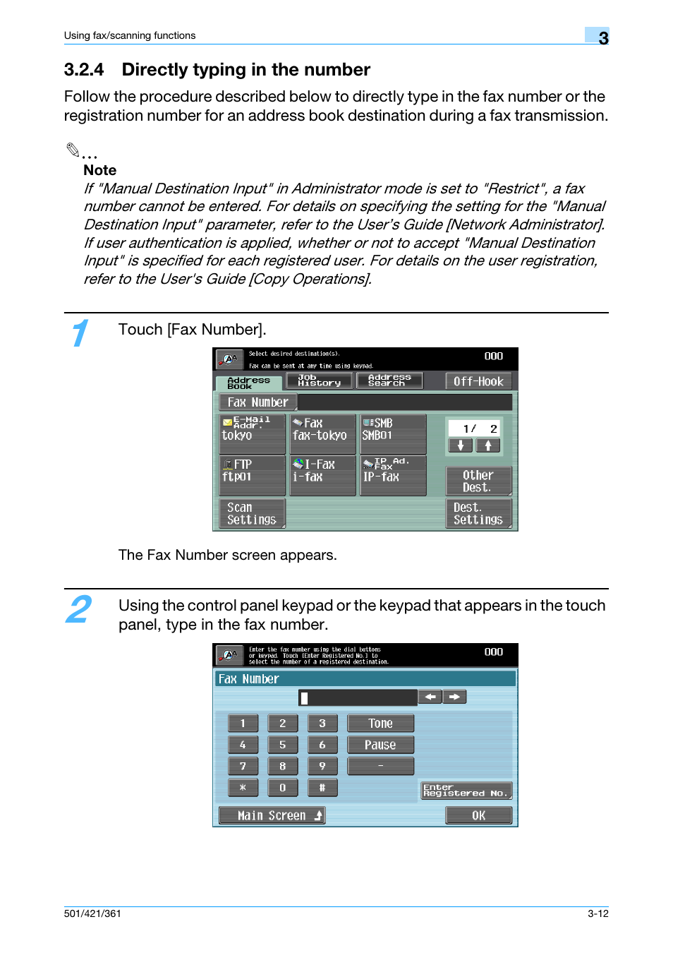 4 directly typing in the number, 4 directly typing in the number -12 | Konica Minolta bizhub 421 User Manual | Page 74 / 103