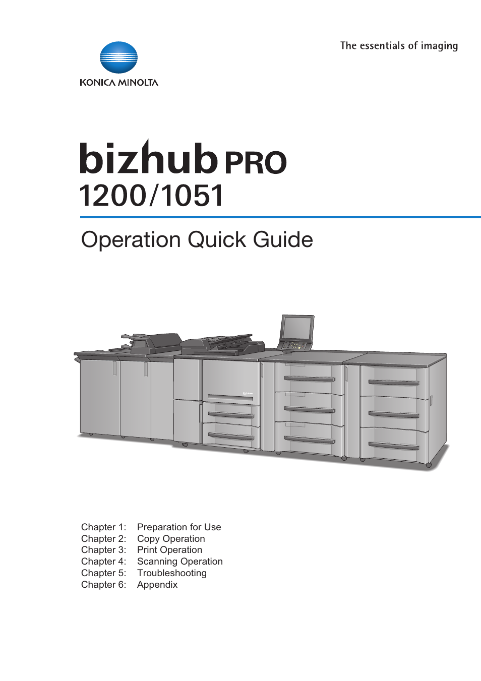 Konica Minolta bizhub PRO 1200 User Manual | 134 pages