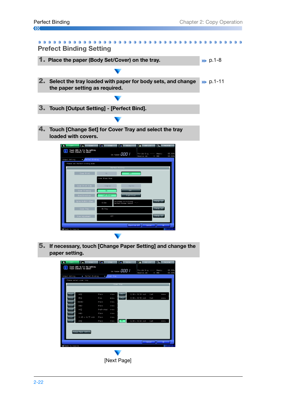 Prefect binding setting, Prefect binding setting -22 | Konica Minolta bizhub PRO 1200 User Manual | Page 56 / 134