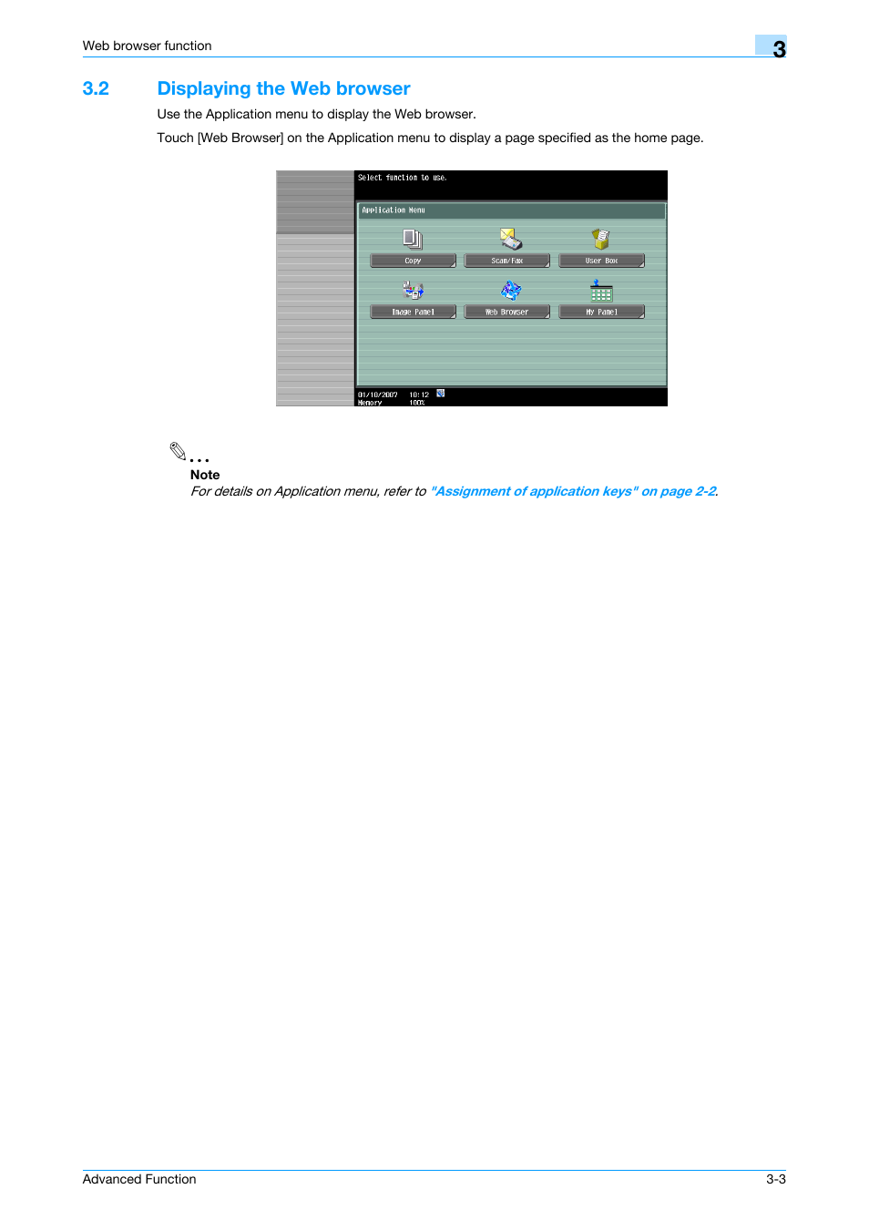 2 displaying the web browser, Displaying the web browser -3 | Konica Minolta bizhub 751 User Manual | Page 17 / 84