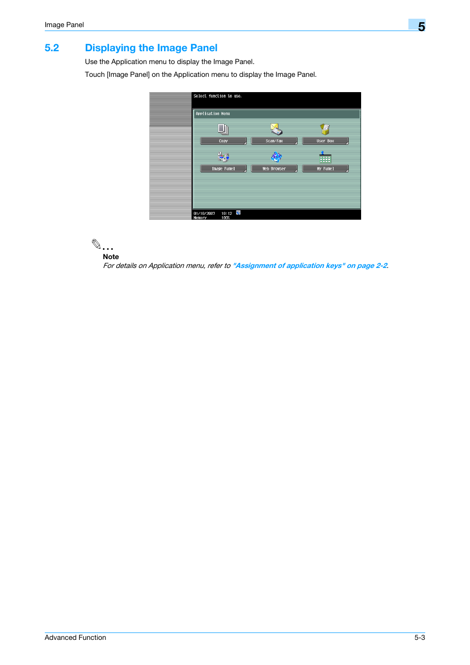 2 displaying the image panel, Displaying the image panel -3 | Konica Minolta bizhub 751 User Manual | Page 39 / 84