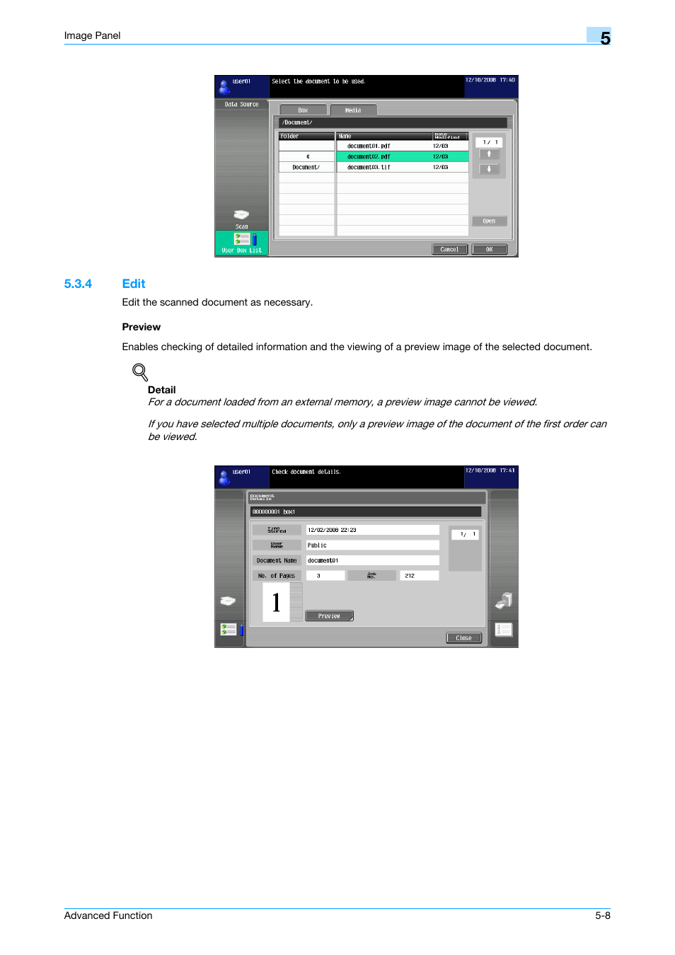4 edit, Preview, Edit -8 preview -8 | Konica Minolta bizhub 751 User Manual | Page 44 / 84