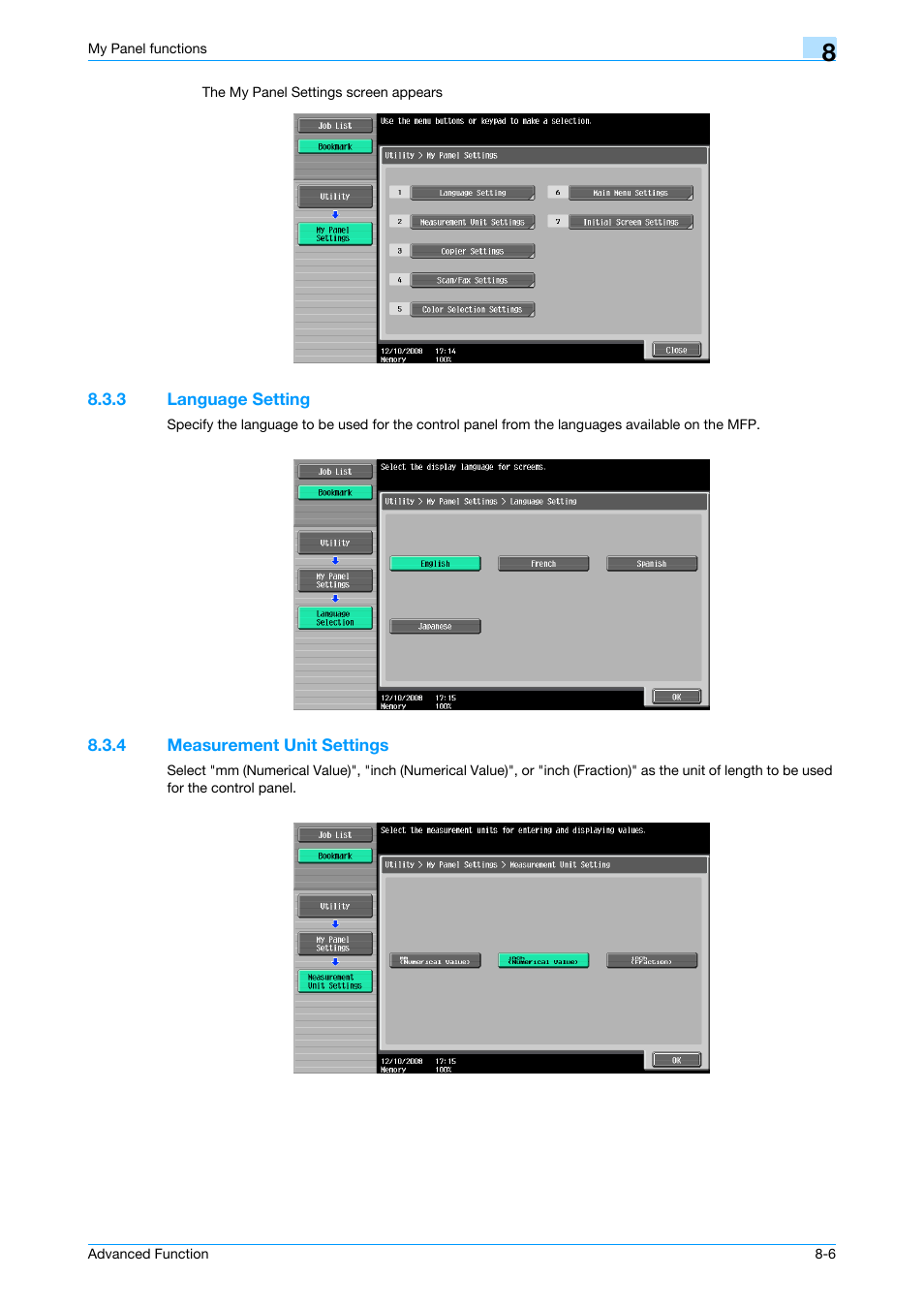 3 language setting, 4 measurement unit settings, Language setting -6 | Measurement unit settings -6 | Konica Minolta bizhub 751 User Manual | Page 66 / 84